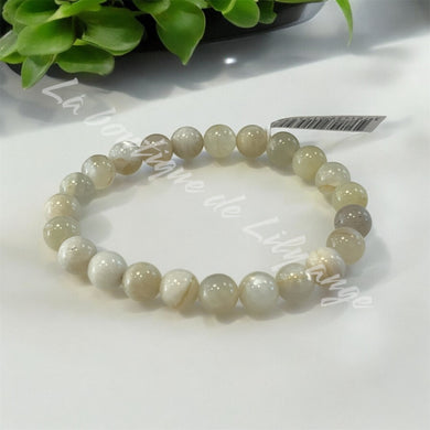 Bracelet Pierre de Lune beige 8MM AB