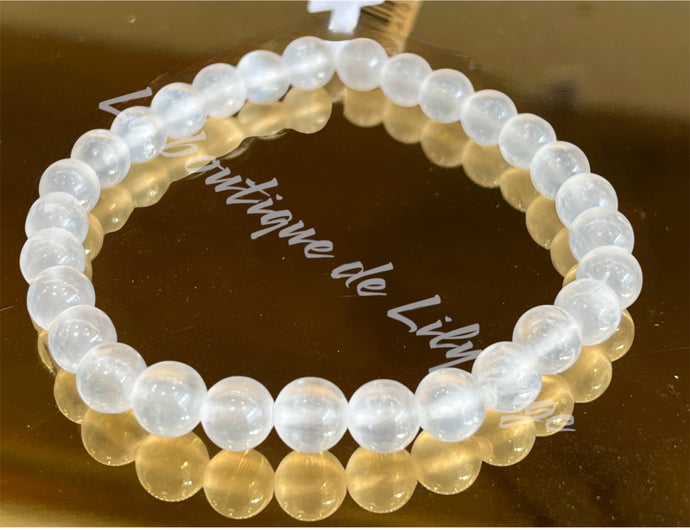 Bracelet Sélénite AA 6 mm