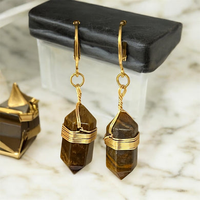 Boucles d'oreille Œil de tigre A