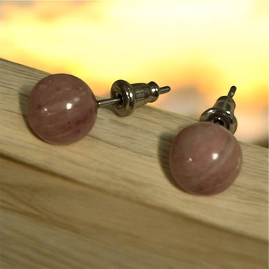 Boucles d'oreille Rhodonite A