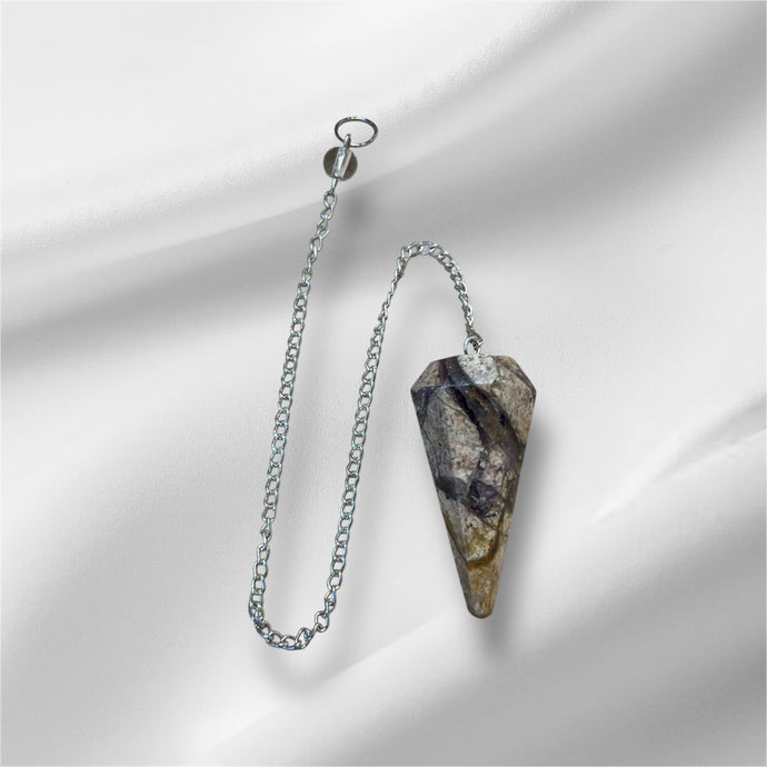 Pendule divinatoire jaspe paysage