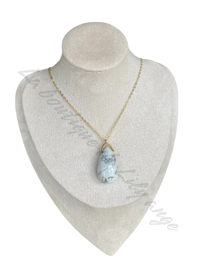 Pendentif goutte Howlite