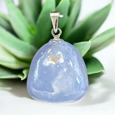 Pendentif Calcédoine bleue