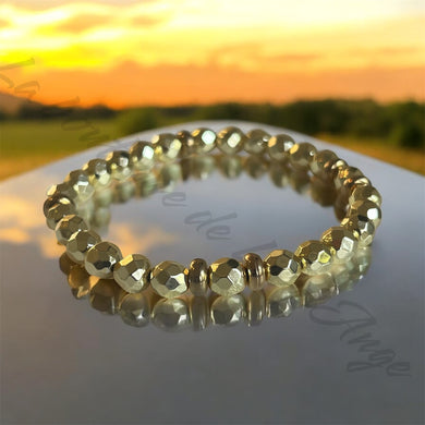 Bracelet Hématite facetté doré 6 mm A