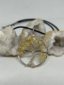 Pendentif citrine Arbre de vie 40mm A