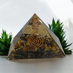 Pyramide orgonite Œil de tigre