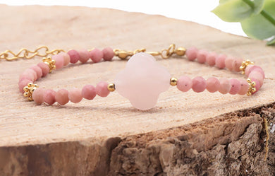Bracelet Quartz rose/ Rodhonite