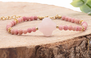 Bracelet Quartz rose/ Rodhonite