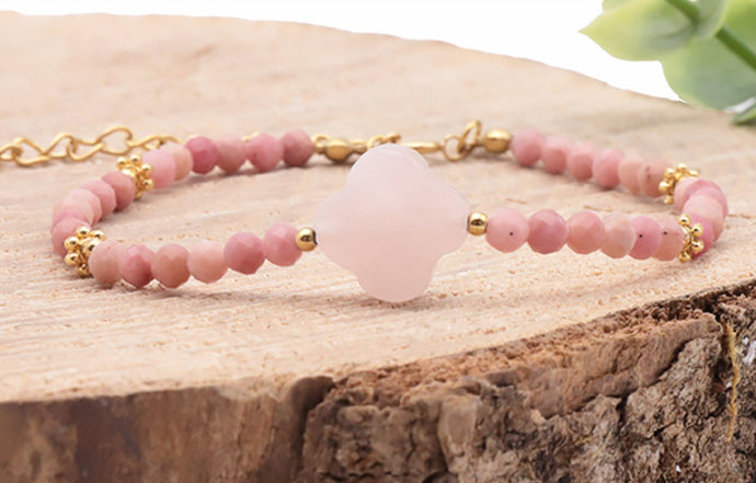 Bracelet Quartz rose/ Rodhonite
