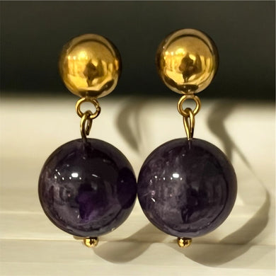 Boucles d'oreille Améthyste A