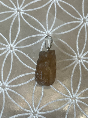 Pendentif citrine brute + chaîne