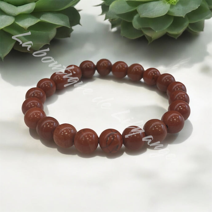 Bracelet Jaspe rouge 8mm