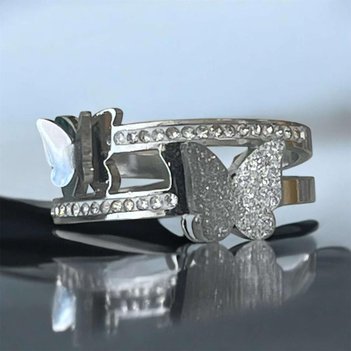 Bague duo papillon