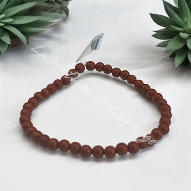 Bracelet jaspe rouge 4mm