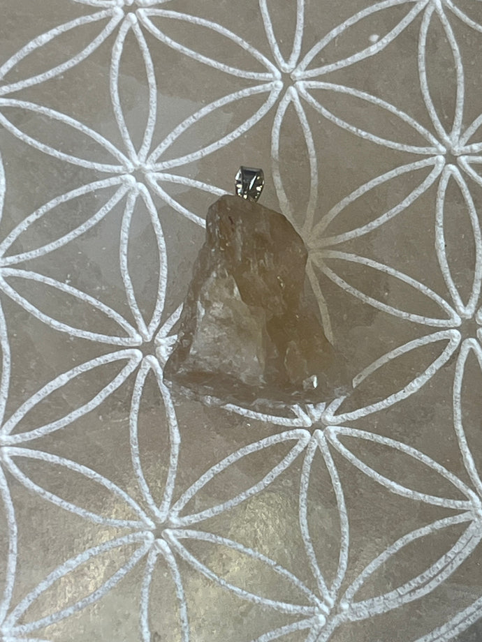Pendentif citrine brute + chaîne