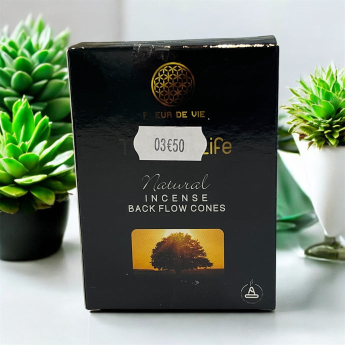 Cône fleur de vie noire pour fontaine à encens