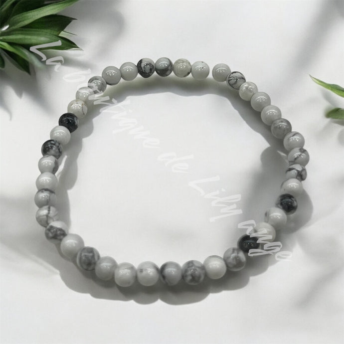 Bracelet Howlite A 4 mm