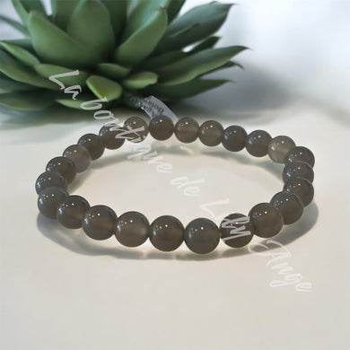 Bracelet boule Agate grise 8MM AB