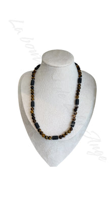 Collier Oeil de tigre / Pierre de lave