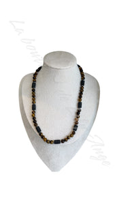 Collier Oeil de tigre / Pierre de lave