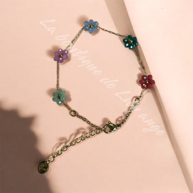 Bracelet fleurs multicolores