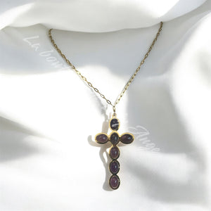 Collier croix Améthyste
