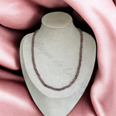 Collier Quartz fraise réglable