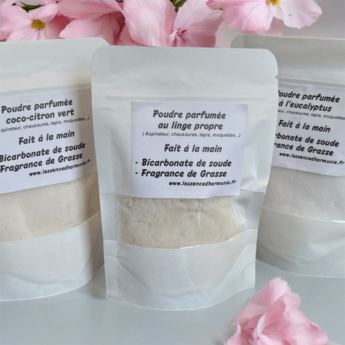 Poudre parfumée pour aspirateur