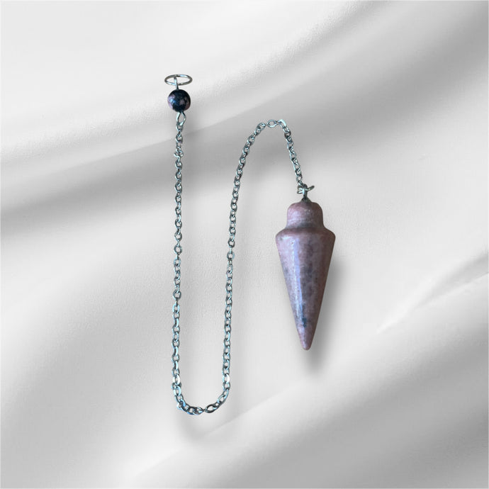 Pendule divinatoire rhodonite