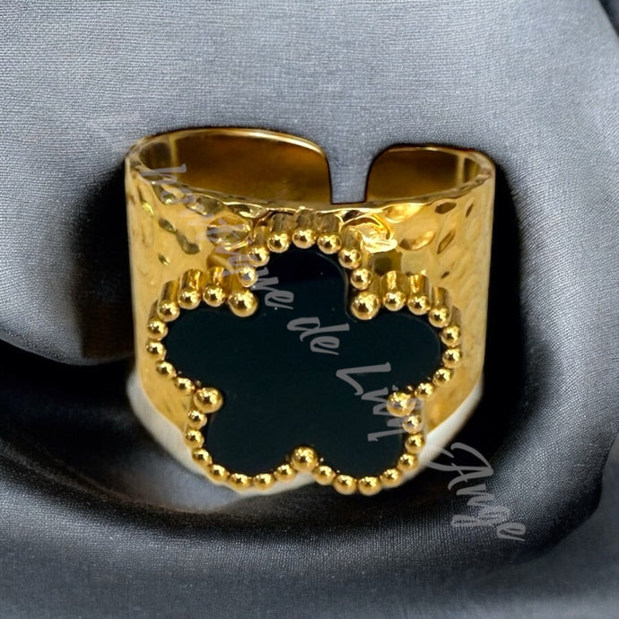 Bague Fleur Noir