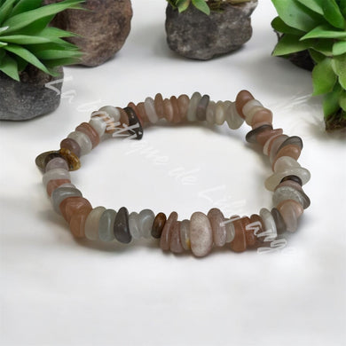 Bracelet baroque Pierre de lune multicolore AA