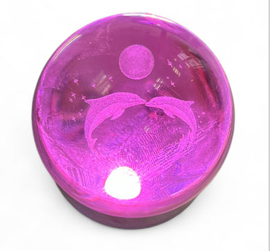 Veilleuse usb verre dauphin multicolore