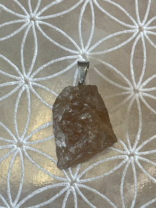 Pendentif citrine brute + chaîne