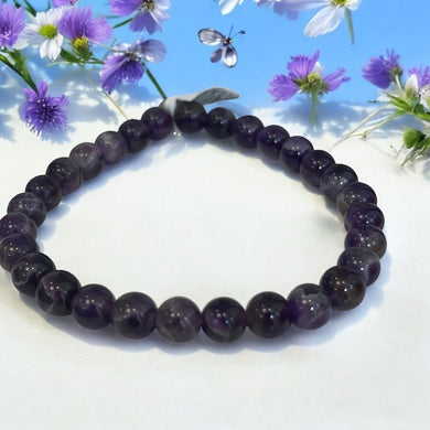 Bracelet Améthyste rubanée 6mm