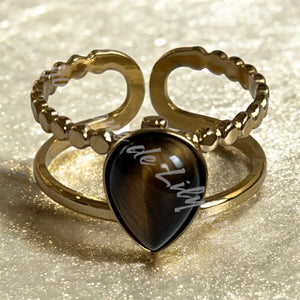 Bague larme Œil de tigre