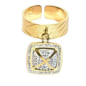 Bague breloque strass