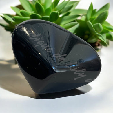 Galet coeur Obsidienne Oeil Celeste