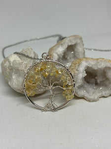 Pendentif citrine Arbre de vie 40mm A