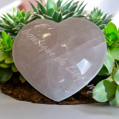 Galet coeur Quartz rose