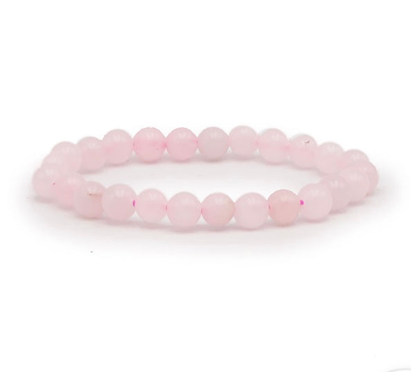 Bracelet  boule 6mm quartz rose enfant