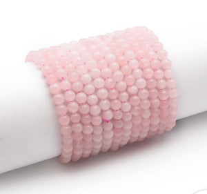 Bracelet  boule 6mm quartz rose enfant