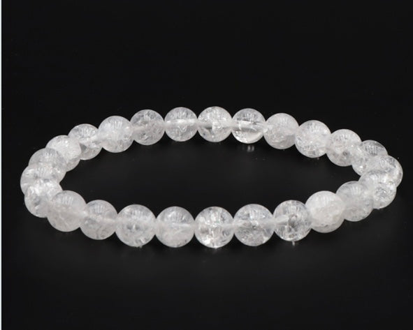 Bracelet boule 6mm Cristal de roche crack A enfant