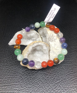 Bracelet 7 chakras 8mm AB