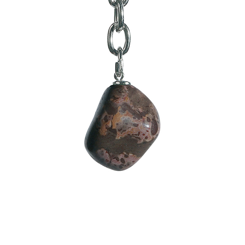 Porte-clés fait main avec pierres précieuses : sodalite, turquoise, cornaline, jaspe - France